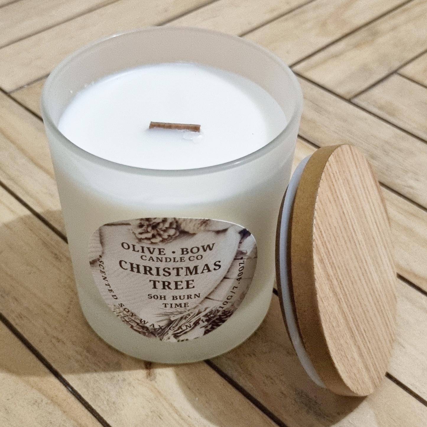 Christmas Tree Soy Wood Wick Candle 210g