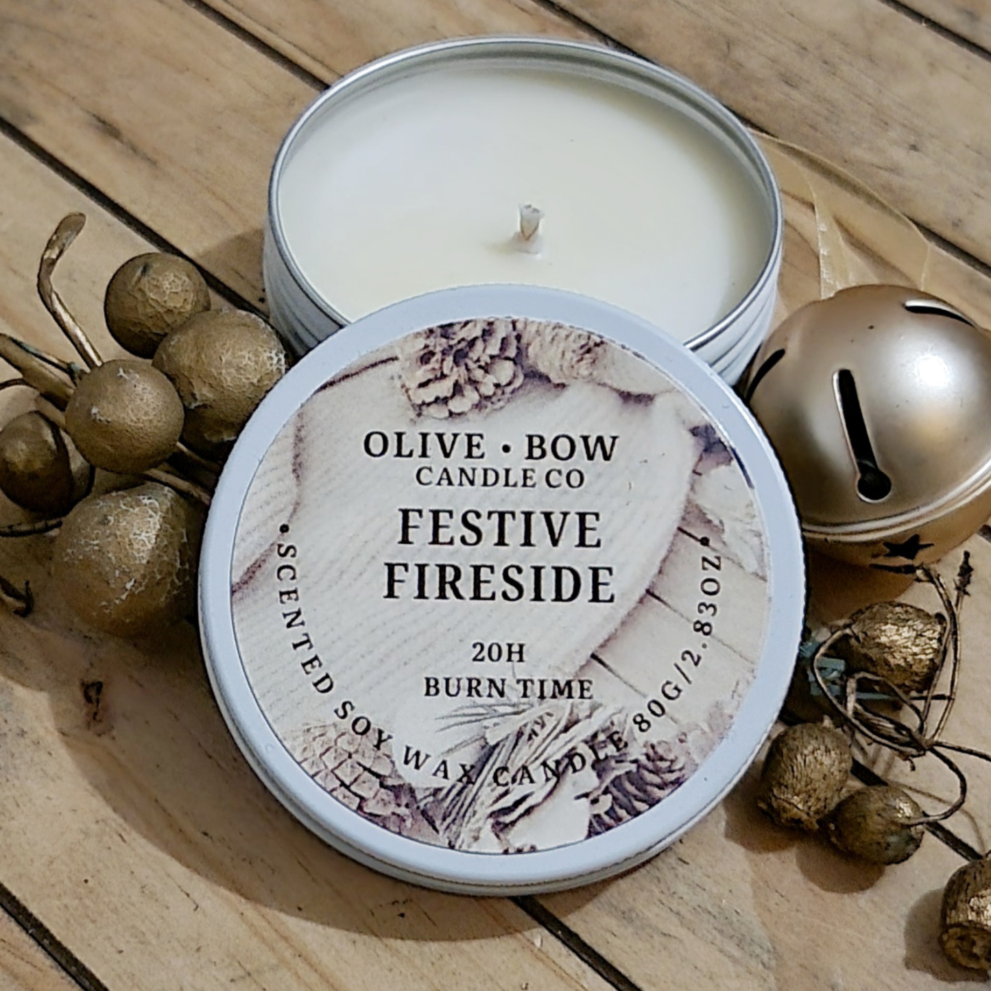 Festive Fireside Soy Candle 80g