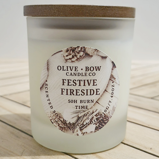 Festive Fireside Soy Wood Wick Candle 210g