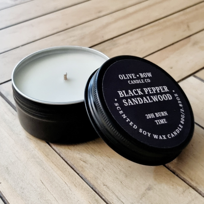 Black pepper Sandalwood Soy wax Candle 80g
