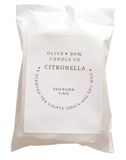 citronella tea lights box of 6