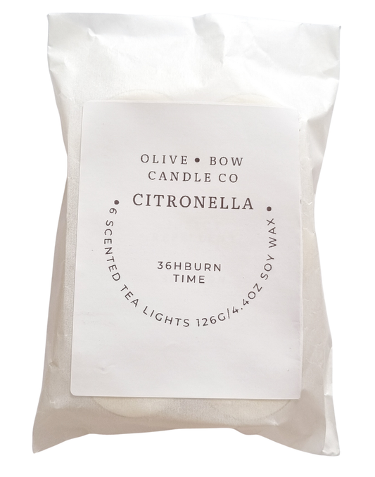 citronella tea lights box of 6